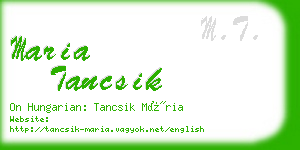 maria tancsik business card